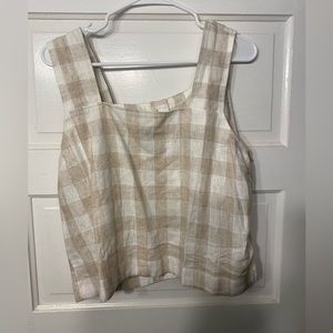 Madewell Linen Crop Button back sz 12